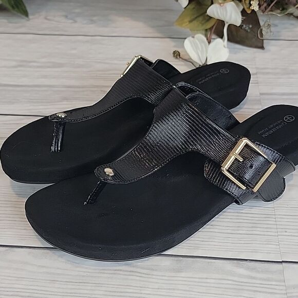 Giani Bernini Rivver t-strap thong sandals in black Women's Size 8.5 - Picture 10 of 10